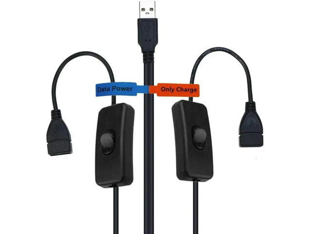 USB 2.0 Y Splitter Cable Adapter 1 to 2 USB 2.0 Male to USB 2.0 Female Data Syncing Charging Cable Extension Cord 30cm