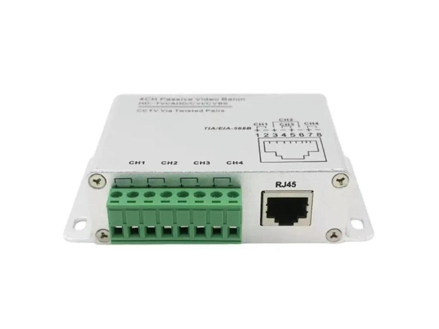 Passive 4 Channel Video Balun for CVI AHD Cameras CCTV Over Twist Pairs UTP Video Balun 4 Channel Receiver BNC to UTP