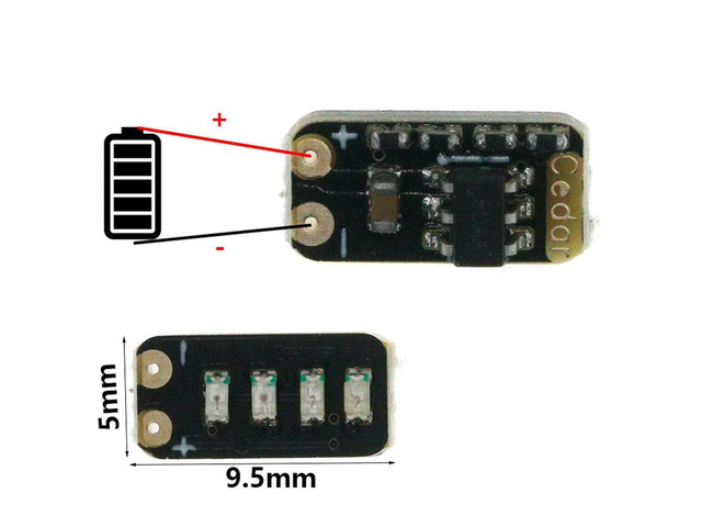 10PCS 3.7-4.2V metering module 1 string ternary lithium power display LED light mini