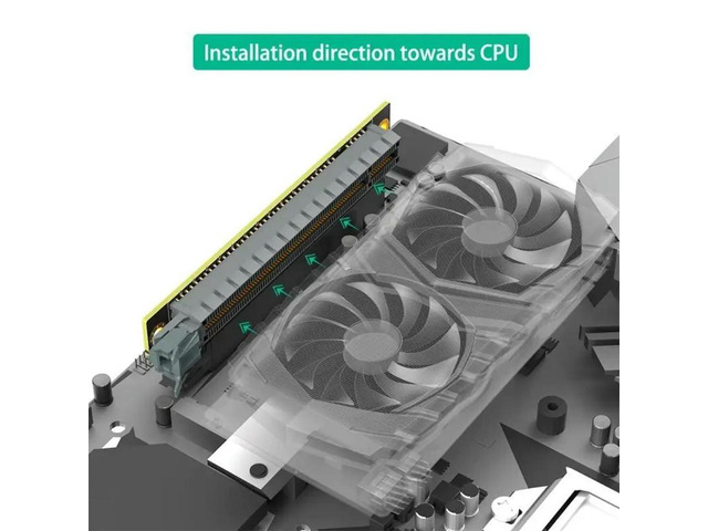 PCIE 16X 90 Degree Right Angled Reverse Risers Extension Card Adapter for 1U