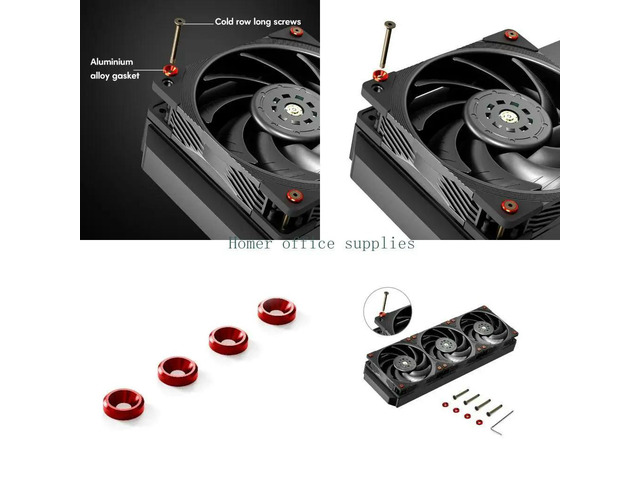 Aluminum Alloy Screws Red Gaskets for PC Gamer Case Cooling Pack of 4