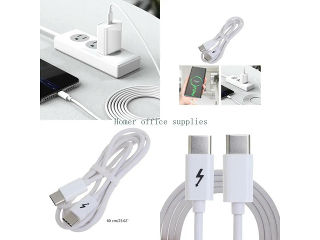 Type-C To Type-C OTG Cable Compatible For Phone Laptop Tablet Cord Wire 60cm Fast-Charging Data Adapter Cord 10W