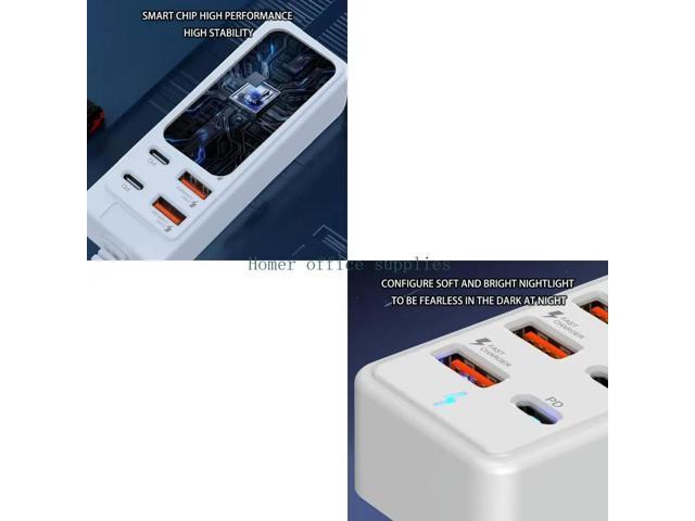 Highly power USB C And USB A MultiPort Charging Adapter Electrical Socket For Multiple Devices Simultaneously Charging