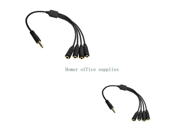 3.5mm Audio Cable, One Point Four Extension Cable, DC3.5 Stereo Male, Divided Into 4 DC3.5 Stereo Female,Level 3