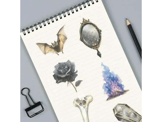 50 Removable Transparent Stickers DecalsWatercolor Magical Theme For Notebook Laptop Scrapbooking Decorations
