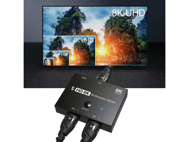 Superior 8K@60Hz HDMIcompatible Connectivitys Hub with 2Way Input, 1 Way Output, and 4K@120Hz Backward Compatibility