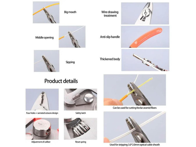 Spring Loadeds 4 Jaw Fiber Optics Tool Stainless Steel Construction Adjustable Jaw Safety Lock