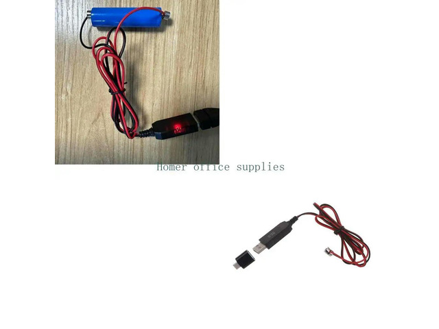 USB Charging Cable for 3.7V 14500 16340 26650 Batteries Rechargeable Cord with Type-C Adapter