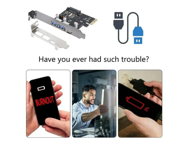 PCIExpress Expansion Card With USB3.0 USB3.1 TypeC For Fast Data Transfer VL805 Control Easy Installation