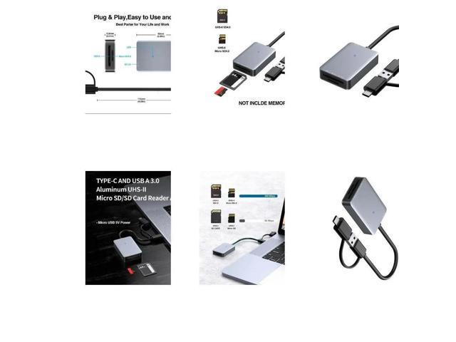 Fast Speed UHS SD4.0 Card Reader with Two USB & Type C Interfaces for Diverses Devices