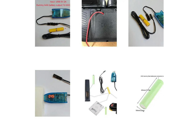 Reuse USB to 1V-24V AAA Dummy Power Supply Cable with Voltmeter AAA Replace 1-8pcs Batteries