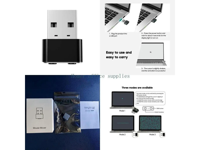 Undetectable USB Mouse Jiggler Mouse Mover Wiggler Undetectable Shakers USB Port Mover Convenient Design Plugs & Use