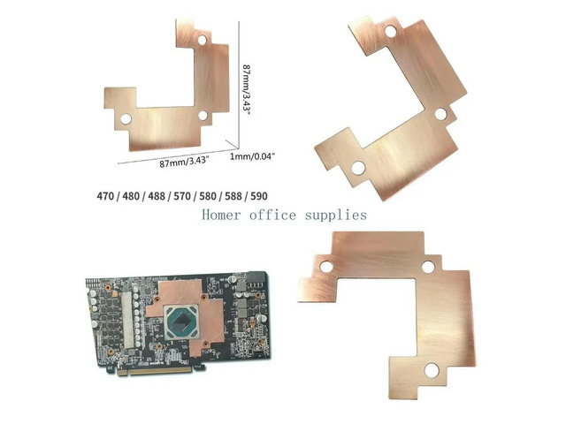 GPU Radiator Memory Heatsink Copper Miner 488 570 580 588 590 GPU Down 15-40 Degree Thermal Pad Replacement