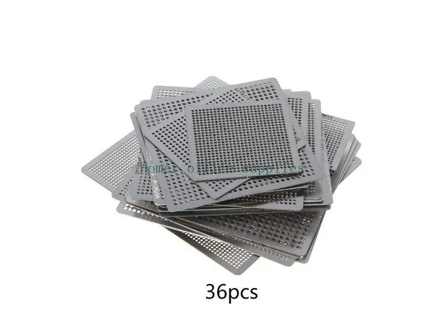 BGA Reballing Stencils Universal for SMT Notebook Desktop Motherboard Chip Stainless Steel Direct Heat Stencil 36Pcs