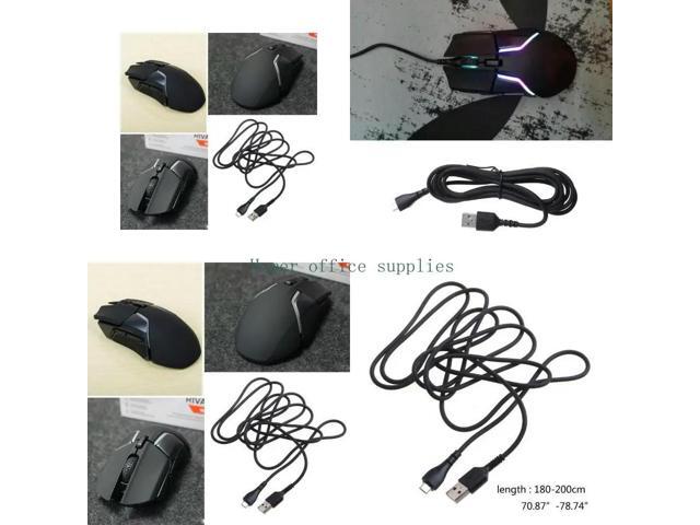 USB Mice Line,1.8m USB Mouse Charging Cable Black Wire Replacement Repair Parts for Rival 600 / 650 Mouse