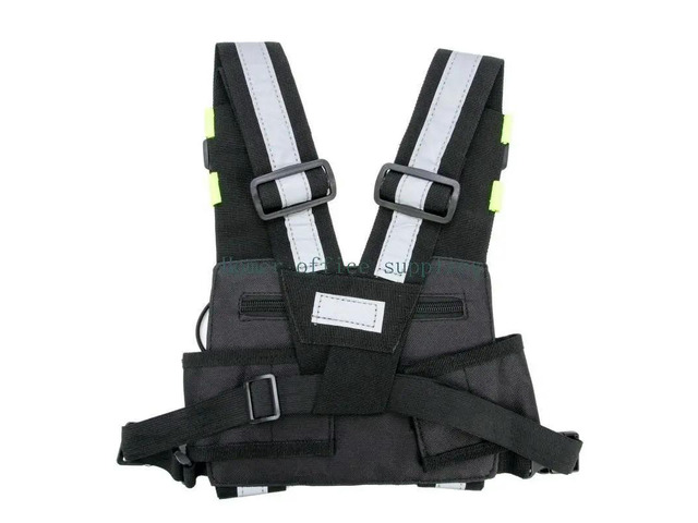Two Way Walkie Talkie Chest Harness Holder Radio Shoulder Vest Rig Front Pack Radio Reflective Carry for C