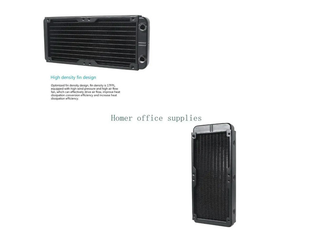 G1/4 Thread 240mm PC Water Heat Exchanger Computer Aluminum Heat Radiator Heat Sink for Computer Water Cooling System