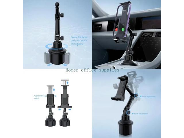 360 Degree Rotating Car Cup Holder Mount for Tablets and Phones Fit 4-12.9inch Devices
