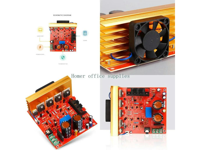 180W High-power Amplifier Board DX-188 Stereo Air-cooled 2.0 Channel Fet Speaker Amplifier Board Module with Fan