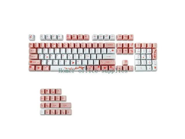 123 Keys/set PBT OEM Profile Keycap Dye Sublimation for Key Caps For Mechanical Keyboard DIY Sakura- / Huadan Ping Ope