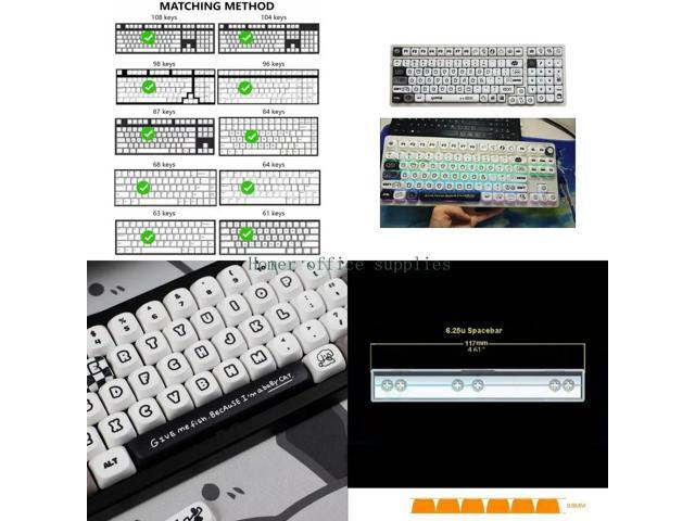 Cats and Puppy Keycaps MOA Profile Dyes Sublimation PBT 140Key for Mechanical Keyboards For MXes Switches