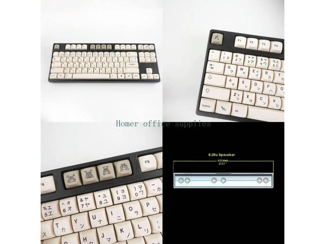 126pcs Japanese Keys PBT Dye Sublimation Profile Keycaps for Mechanical Keyboard MX Switch GK61 64 84 Layout