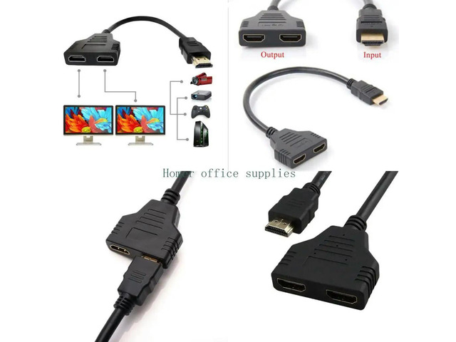 HDMi-Compatible Y Splitter High-Definition 1080P Male To Double Female Adapter Cable 1 In 2 Out Converter HD- Transfer