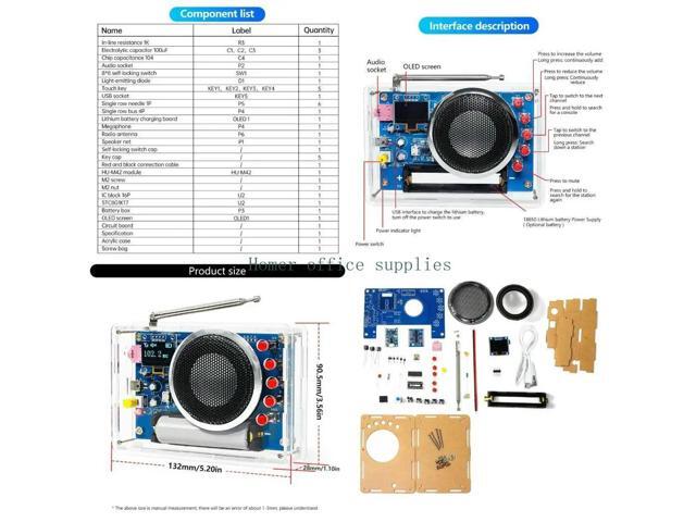 FM Radio Rechargeable with Display Screen Automatic Station Search And