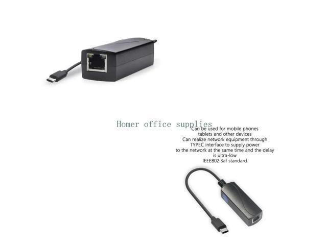 10/100Mbps PoE to USB C Converter for phone USB C to Ethernet Adapter 10/100Mbps Ethernet Adapter for Phones