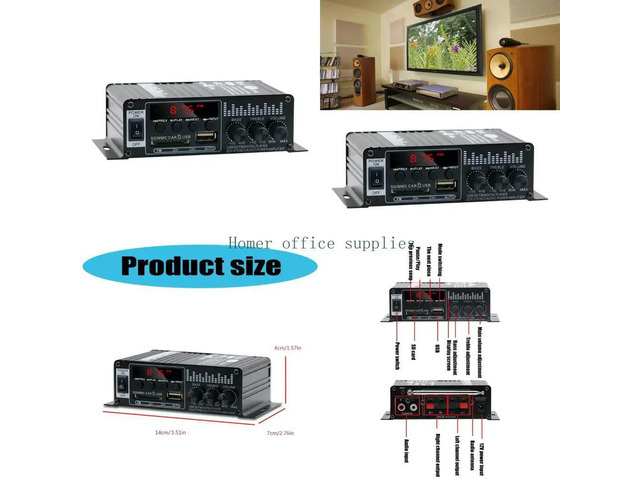 Space Saving 12V Audios Power Amplifier HIFI Chipset Adjustable Setting Heat Dissipation Technology for Car Home Theater