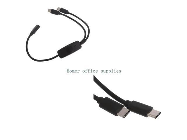 Type C Female to USB C USB Male Cable with LED Light