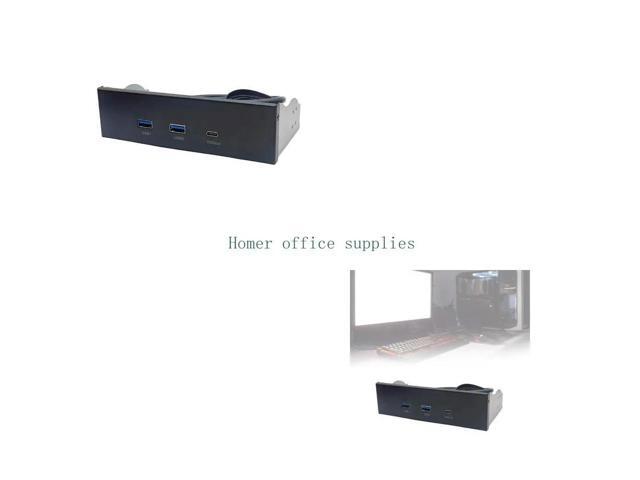 USB3.2 and Type C Front Panel for 5.25Inch Drive Bay with Double USB A Port for PC Desktop Enhances Connection