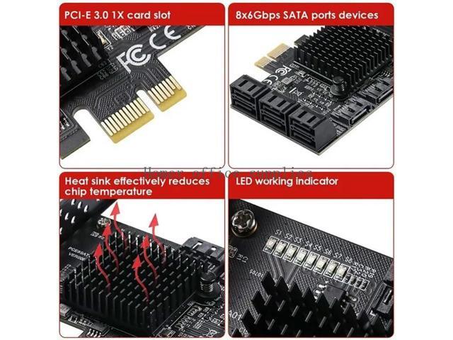 PCIE to 8 Port SATA3.0 Expansion Card Controller Expansion Boards Replacements