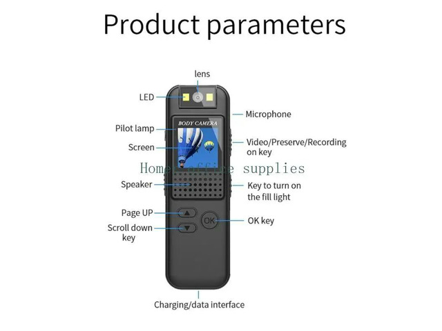 CS08 Mini Wearable Camera 1080P Sports Camcorder 0.85-inch LCD Screen Display with Infrare LED Lights Recorder