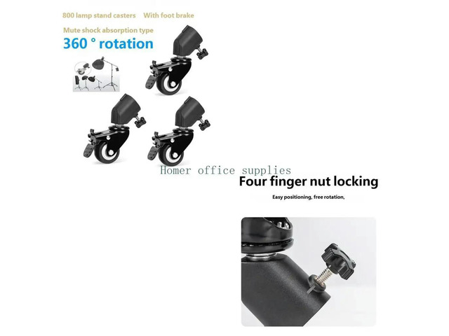 C-Stand Rotation Caster Wheel Set 25MM Diameter Light Stand Tripod Accessories