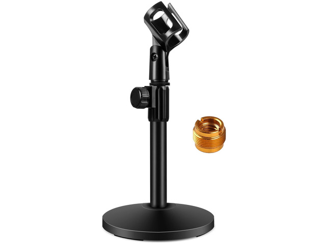 4 Set Desktop Microphone Stand Mic Stand Desk Mount for Fifine for Shure Blue Yeti, All-Metal Construction, Weighted Iron Base, Height...