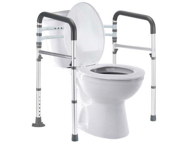 Toilet Safety Rails, 350 lbs, Adjustable Height & Width Fits Most Toilets, Foldable Design, 350 Lbs Capacity, Aluminum Toilet Frame, Toilet...