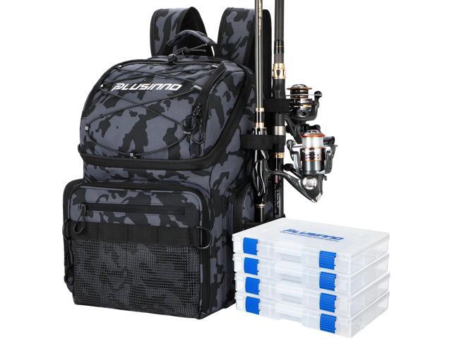 Cooler Fishing Backpack with Rod Holders 45L Large Water-resistant Fishing Tackle bag Store Fishing Gear Fishing Gifts for Men Father