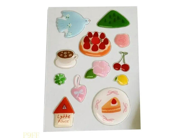 Embossed Sweet House Sticker High Relief for Phone Case & Tablet Decoration