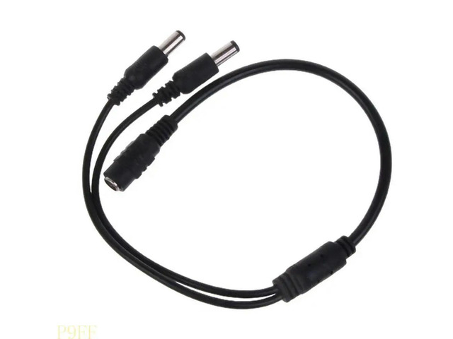 1Female to 2Male 5.5mmx2.1mm Power Supply Cable Maximum 120W Splitter Cord