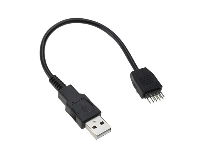 9 pin USB Header to USB Cable, USB 2.0 Type A Male to 9 Pin Male Motherboard Cable Cord P9JB