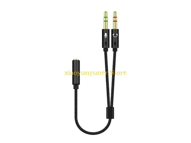 3.5mm Female to 2 Male sound Splitter stereoes Headphones Mics Adapters Cable