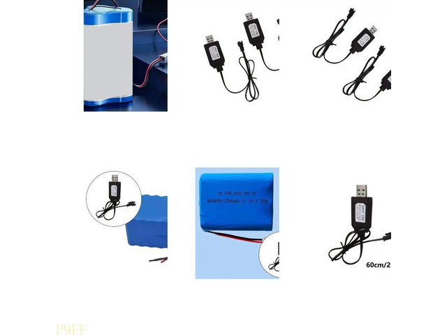 4.8V SM2.0 2P Connectors USB Charging Cable Adapter for NiMH NiCd Batteries