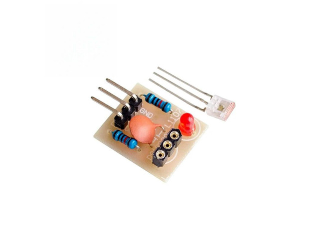 The laser sensor receiving module (non-modulated tube) has a high-level laser output