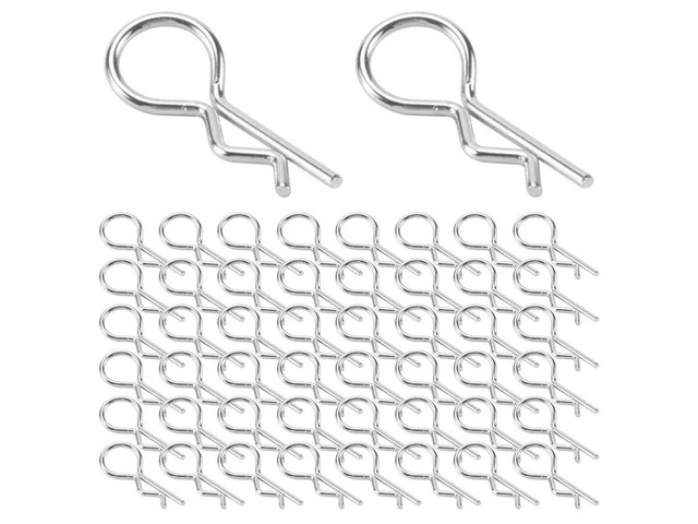 50Pcs Stainless Steel Body Clips Shell Cover Pin Bend For 1/10 RC Car Remote Control Hsp Redcat Exceed Spare Parts