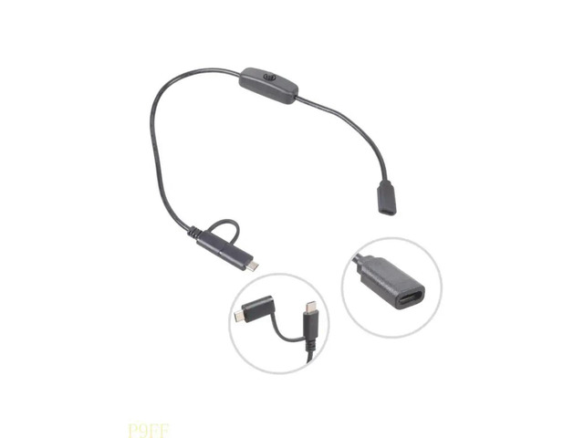 40cm Type C To Type C+USB 5Pin Charging Cord Equipped With Power Switches For Small Appliances And Mobile Devices