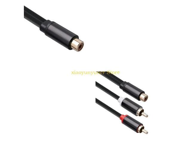 RCA Female Stereo Y Adapter Subwoofer Cable 2 Male to 1 Female Splitter