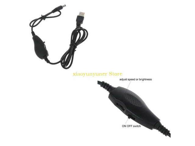 12V 6W Brightness Control Adjustable Speed Cable with ON OFF Switch for Fan LED