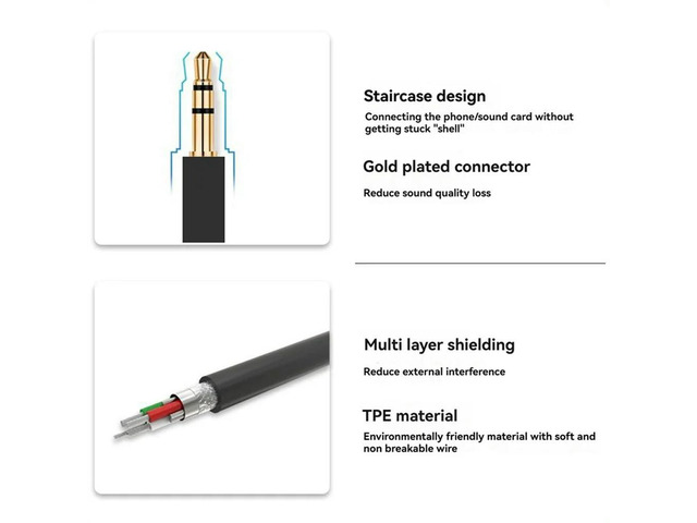 3.5Mm Cable Spring Cable For Camera Phone To Mic Microphone
