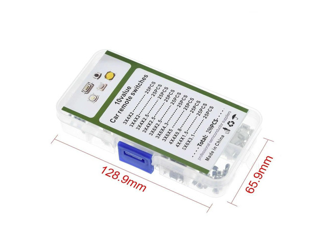 250PCS tactile switches, automotive switch buttons, 10 specifications, 25 pcs of each type of patch switches, totaling 250 pcs